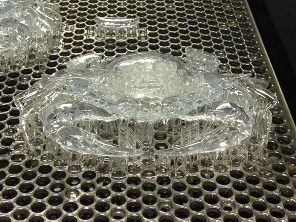 sla clear crab 3d printed